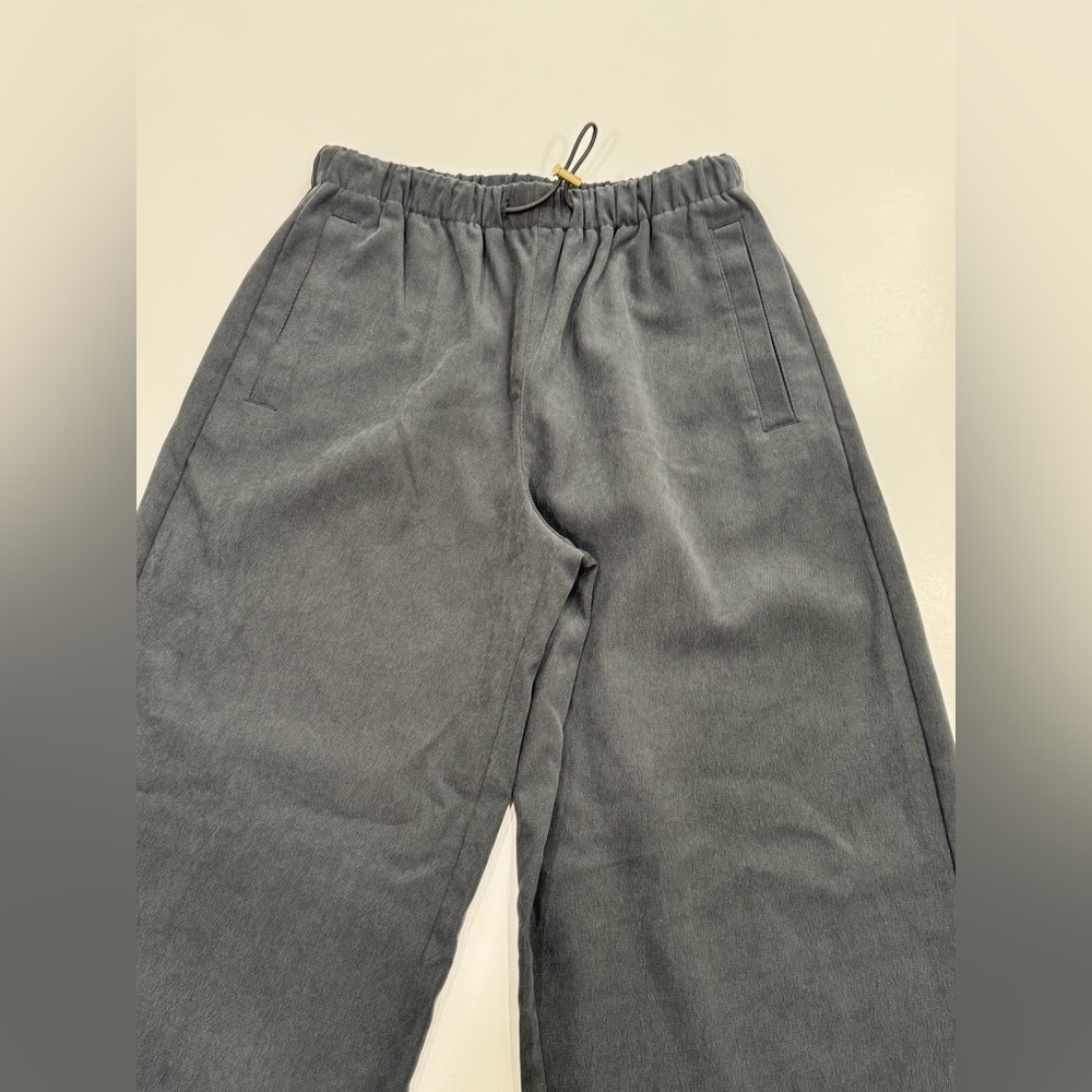 ZARA Charcoal Pull-On Casual Pants Relaxed Straight Leg Elastic Waist XS - Picture 4 of 15